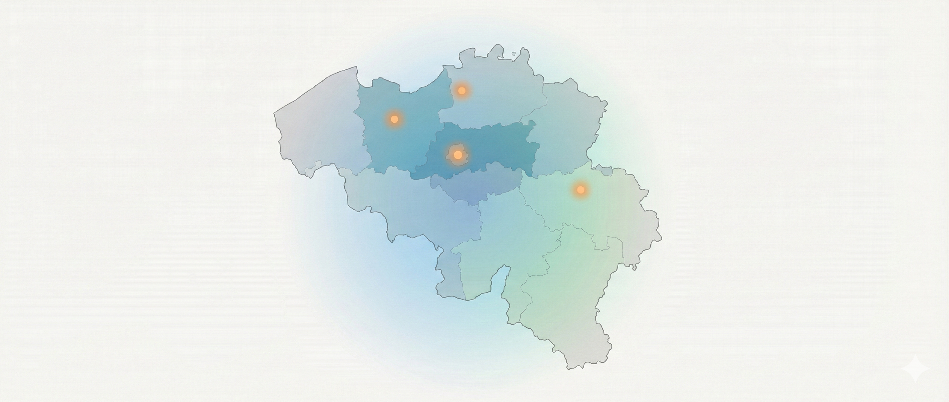 Map graphic of Belgium showing nationwide service coverage