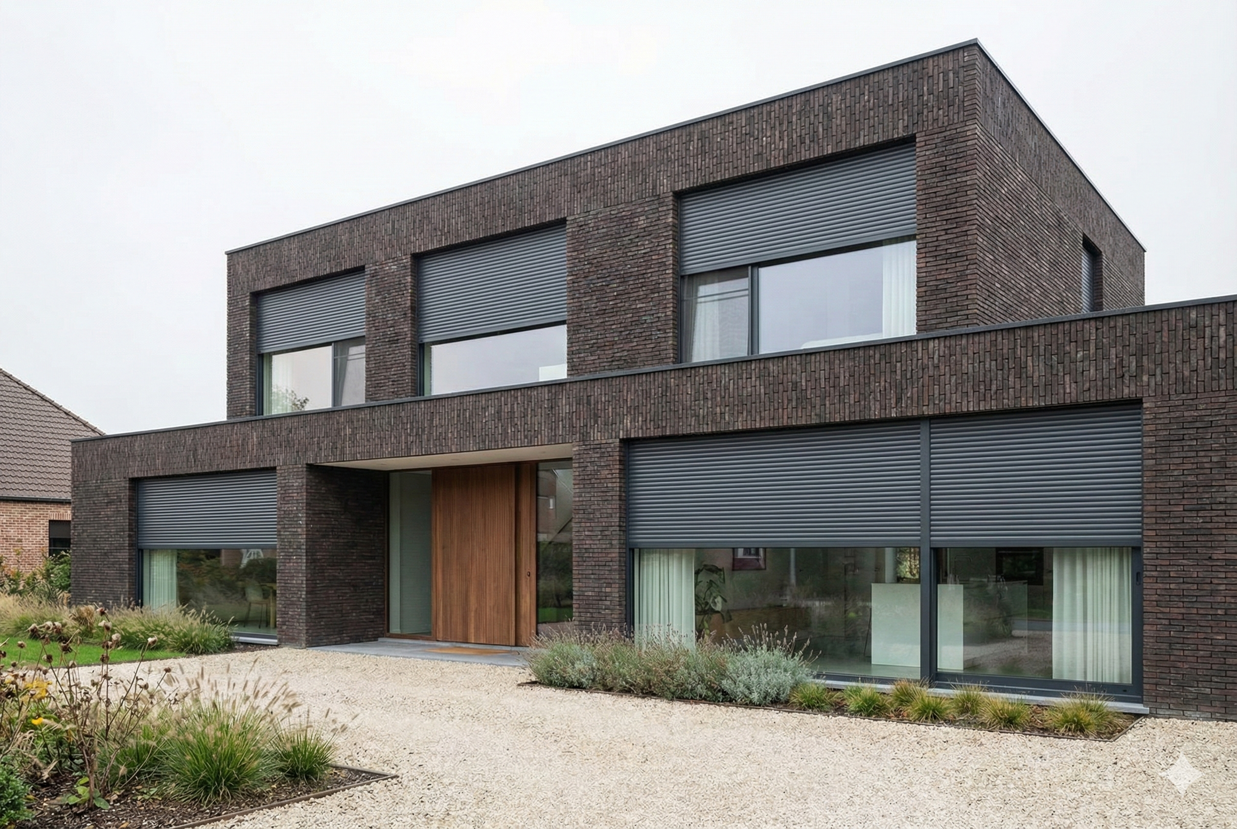 Exterior shutters on a Belgian home