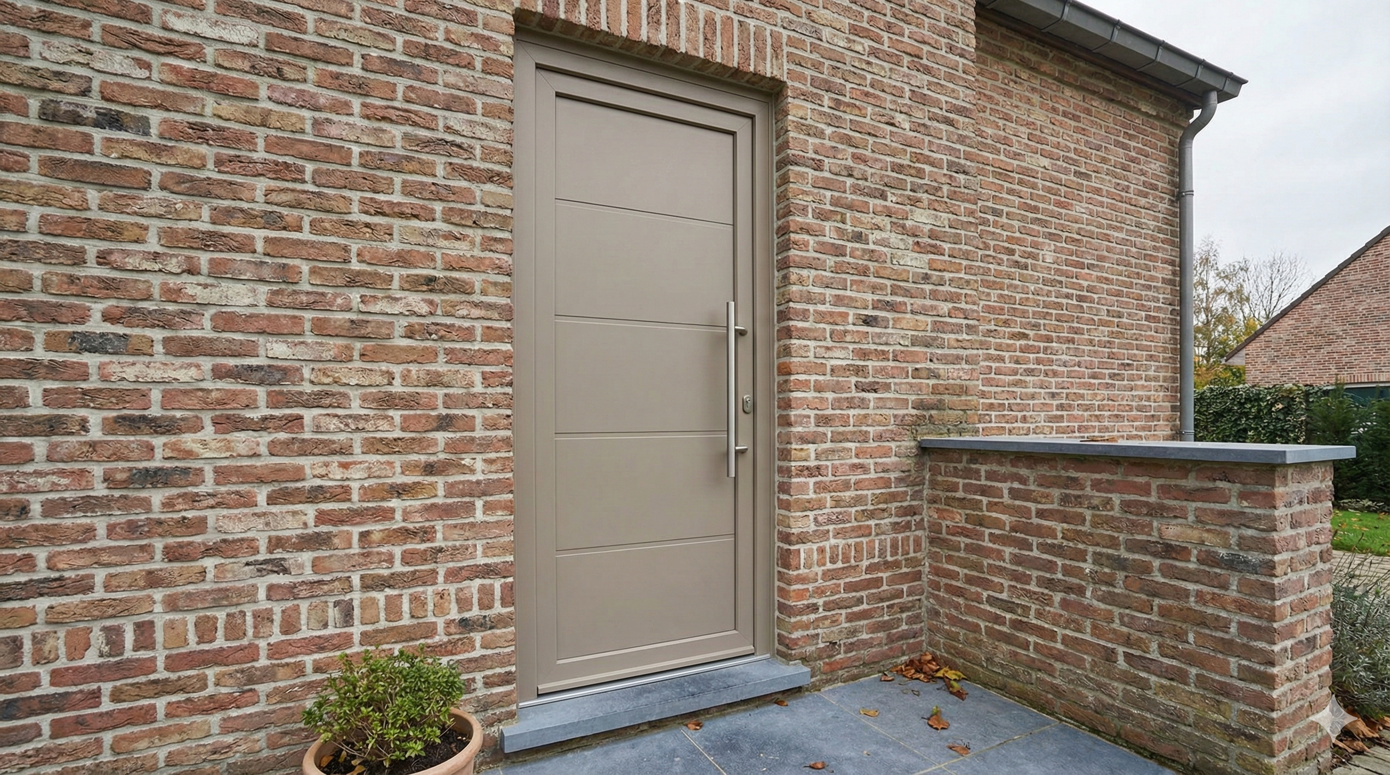PVC entrance door on a Belgian family home